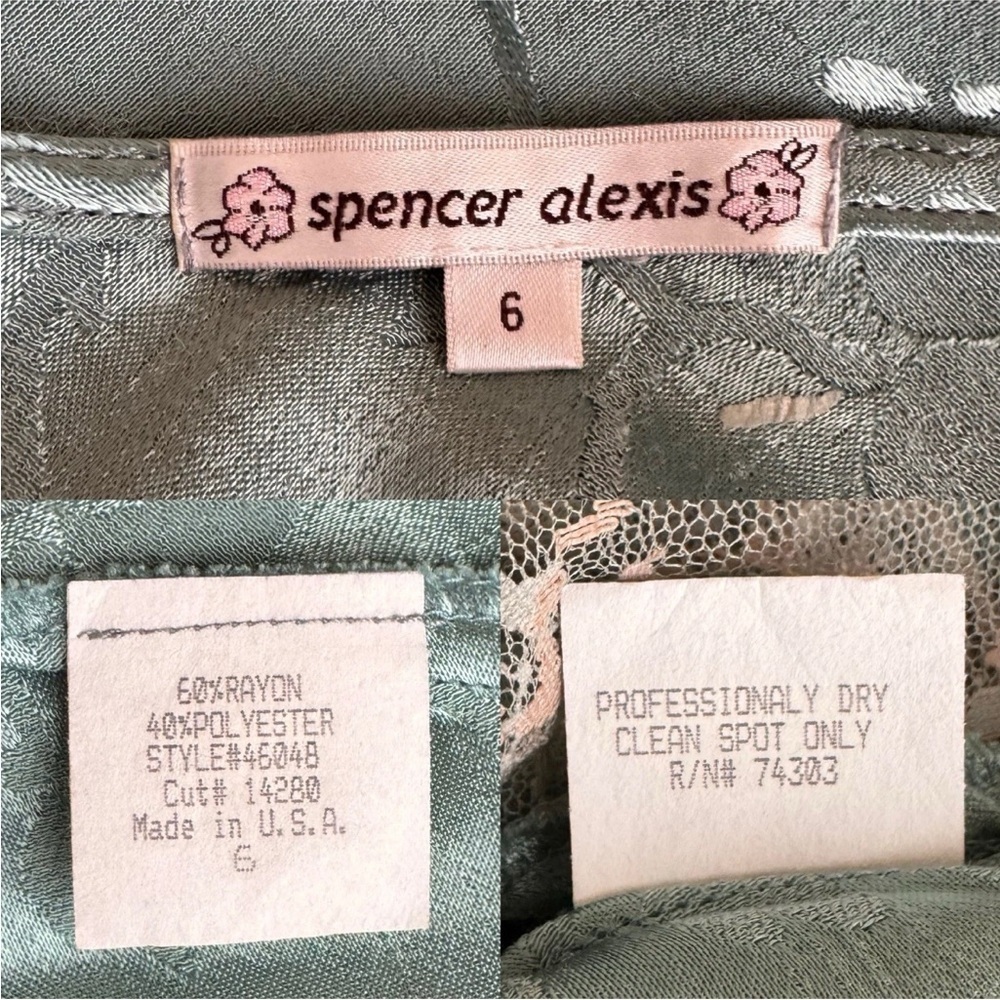 Vintage Spencer Alexis muted blue embossed w/ lace top and maxi skirt set size 6 - Picture 10 of 16